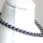 Chunky Hematite Pearls Princess Necklace Mod Smokey Grey Large Round Hematite Beads Stylish Elegant