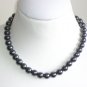 Chunky Hematite Pearls Princess Necklace Mod Smokey Grey Large Round Hematite Beads Stylish Elegant