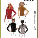 Fitted Stretch Knit Tops Sz XS-XL Kwik Sew Sewing Pattern 2565 T-shirts Long Short Sleeves Zip Front