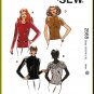 Fitted Stretch Knit Tops Sz XS-XL Kwik Sew Sewing Pattern 2565 T-shirts Long Short Sleeves Zip Front