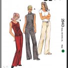 Easy Top Drawstring Trousers Sz XS-XL Kwik Sew Sewing Pattern 2943 Basic Straight Leg Pants Tank Top