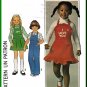 Simplicity Sewing Pattern 7857 Sz 4 Retro Child's Bib Apron Front Jumper Overalls Ruffles Embroidery