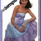 Simplicity Sewing Pattern 9962 Sz 10 Vintage Misses' Ruffled Evening Dress Strapless Empire Tiered