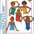 McCall's Sewing Pattern 5602 Sz S Vintage Misses' Knit Summer Tops Strapless Handkerchief Camisole