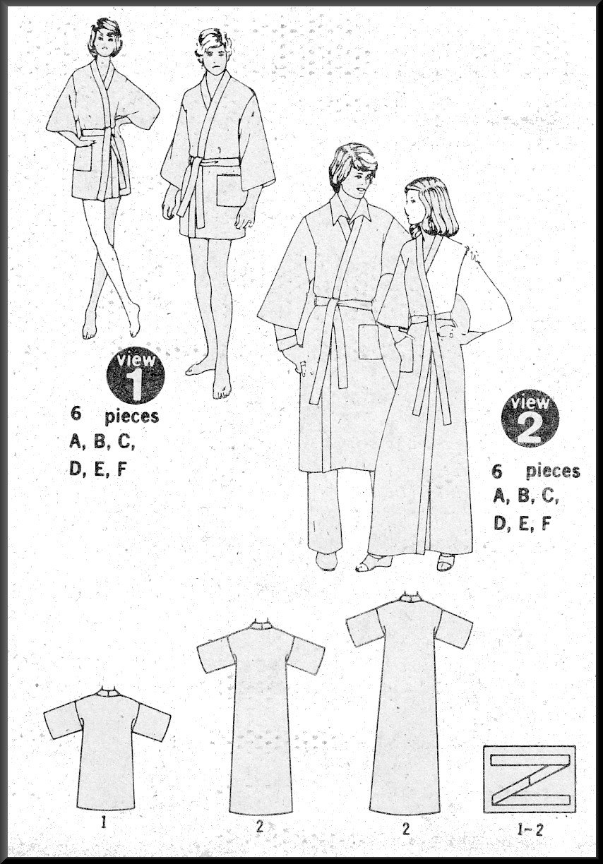 Vintage Simplicity Sewing Pattern 9507 Sz 14 Misses Jiffy Kimono Robe 2 Lengths Bathrobe Housecoat