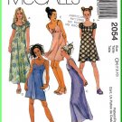 McCall's Sewing Pattern 2054 Sz 7-10 Girl's Empire Bodice Dresses Peasant Sleeveless Spaghetti Strap