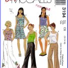 McCall's Sewing Pattern 3194 Sz 12-16 Trendy Girls' Outfit Tank Top Bell Bottom Pants Mini Skirt
