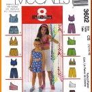 McCall's Sewing Pattern 3602 Sz 12-16 Girls' Halter Cropped Tank Tops Shorts in 2 Lengths Beach Wear