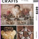McCall's Sewing Pattern 6819 O/S Christmas Ornaments Angels Hearts Wreaths Garland Doll Tree Topper