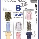 McCall's Sewing Pattern 7997 Sz 4-14 Misses' Pullover Tops 8 Styles Cowl Draped Keyhole Jewel Neck