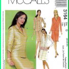 McCall's Sewing Pattern 3164 Sz 20-24 Misses' Miss Petite Notched Collar Jacket Knee Length Skirt