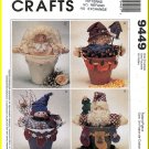 McCall's Sewing Pattern 9449 O/S Fun Crafts Flower Pot People Snowman Angel Scarecrow Santa Claus