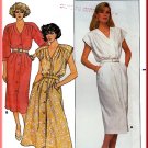 Butterick Sewing Pattern 3810 Sz 10 Misses' Vintage 80s Dress Pleats Extended Shoulders Button Front