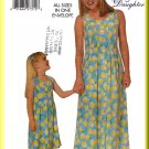 Butterick Sewing Pattern 5492 All Sizes Mother and Daughter Pleated Sleeveless Dress Misses' Girls'