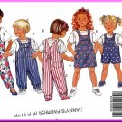Butterick Sewing Pattern 5396 Sz 4-6 Toddlers' Jumpsuit Jumper Bib Front Overalls Knit T-shirt Tops