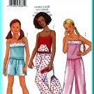 Butterick Sewing Pattern 6897 Sz 7-10 Girls' Sleepwear Lounge Wear Camisole Shorts Pant Bag Eye Mask