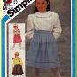 Simplicity Sewing Pattern 6558 Sz 6 Retro Girls' Puffy Wrap Blouse Yoke Collar Pleated Wrap Skirt