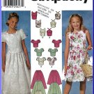 Simplicity Sewing Pattern 7106 Sz 7-10 Girls' Fancy Two-Piece Dress Princess Top Full Gathered Skirt