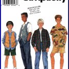 Simplicity Sewing Pattern 7224 Sz 7-10 Boys' Button Front Dress Shirt Casual Vest Pants Shorts Set