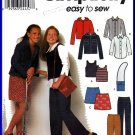 Simplicity Sewing Pattern 9461 Sz 7-16 Girl's Button Front Shirt Hoody Knit Vest Mini Skirt Pants
