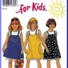 New Look Sewing Pattern 6743 Sz 3-8 Girls' Casual Summer Jumper Dress Suspenders Tank Top Petticoat