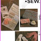Kwik Sew Sewing Pattern 1945 Misses' Slippers Accessory Cases Jewelry Lingerie Travel Bag Pouches