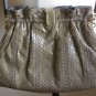 Retro 80s Grey Snakeskin Ruched Purse Vintage Mastercraft Gathered Glam Clutch Handbag Crossbody Bag