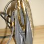 Retro 80s Grey Snakeskin Ruched Purse Vintage Mastercraft Gathered Glam Clutch Handbag Crossbody Bag