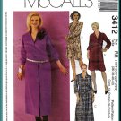 McCall's Sewing Pattern 3412 Plus Size 18W-24W Women's Shirtdress 4 Styles Shirtwaister Button Front