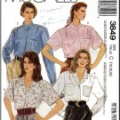 Vintage McCall's Sewing Pattern 3849 Sz 10-14 Misses' Blouses Notch High Collar Long Short Sleeves