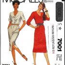 Vintage McCall's Sewing Pattern 7001 Sz 14 Misses' Dress Easy Knit Button Front Short Long Sleeves