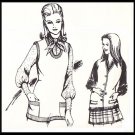 Vintage Knit and Stretch Sewing Pattern 204 Sz 8-14 Misses' Knit Pullover Vest Cardigan Waistcoat