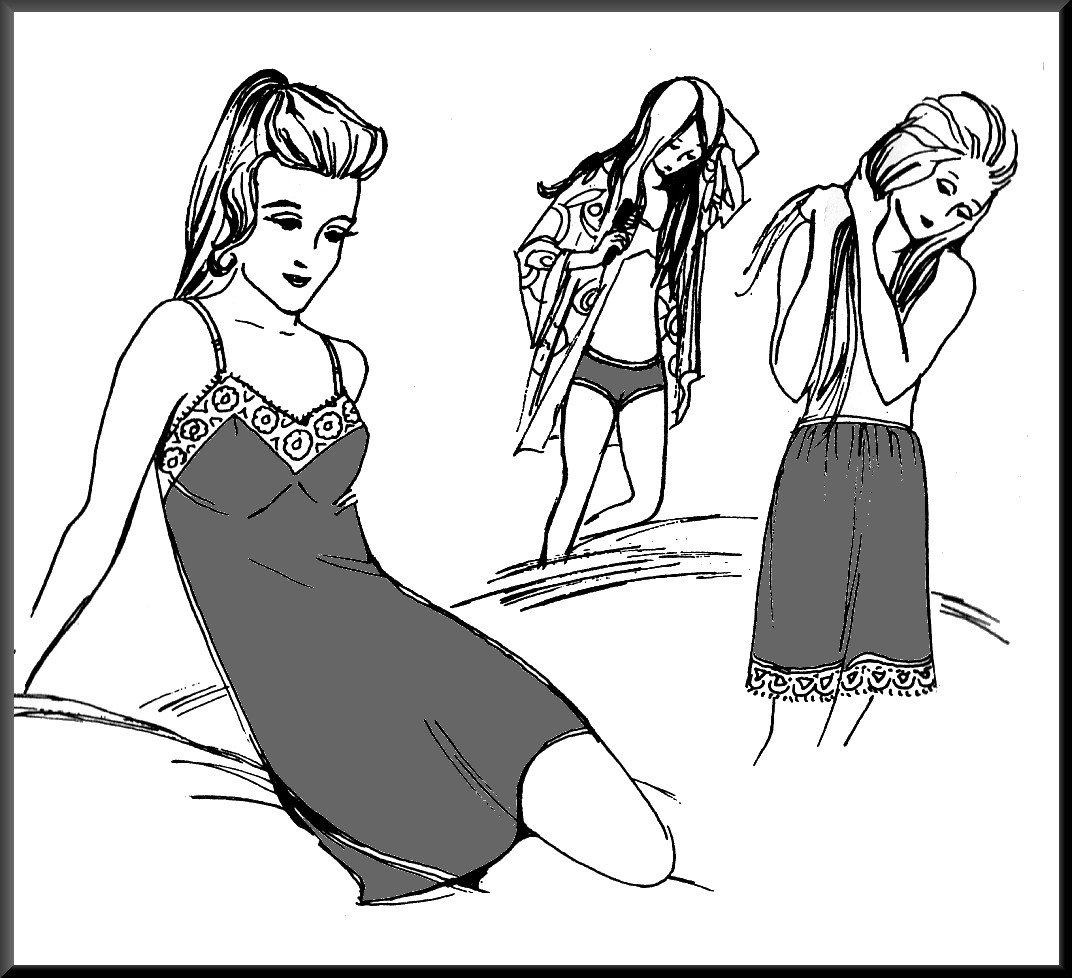Vintage Knit and Stretch Sewing Pattern 206 Sz 10-16 Misses' Lingerie Underwear Slips Bikini Panties