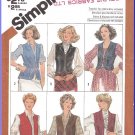 Vintage Simplicity Sewing Pattern 5294 Sz 12 Misses' Set of Vests Waistcoat Lined Unlined Embroidery