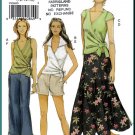 Vogue Sewing Pattern 8269 Sz 12-16 Misses' Wrap Top Capri Pants Micro Mini Shorts Long Flared Skirt