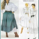 Vintage Vogue Sewing Pattern 2881 Sz 8 Misses' Boho Prairie Blouse Skirt Dress Ruffles Ralph Lauren