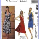 McCall's Sewing Pattern 3584 Sz 12-18 Misses' Halter Dress Flared Skirt Slim Fitted Straight Sheath