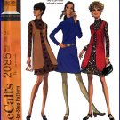 Vintage McCall's Sewing Pattern 2085 Sz 12 Misses' Mod Retro 60s Mock Neck Dress Vest Go-Go Outfit