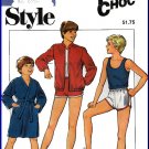 Vintage Style Sewing Pattern 3390 Sz 10 Boys' Children's Bomber Zip-up Jacket Robe Running Shorts