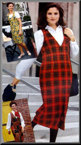 Sewing Step-By-Step Pattern 012-052-170 Jumper Sz 4-22 Misses' Basic V-Neck Scoop Neck Jumper Dress