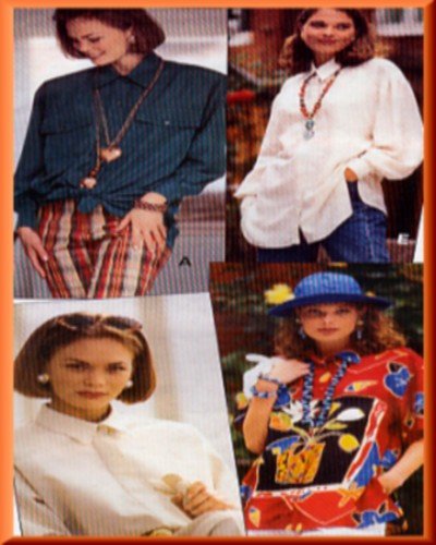 Sewing Step-By-Step Pattern 012-052-143 Tailored Shirt Sz 4-22 Classic Misses' Button Front Blouse