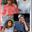 Sewing Step-By-Step Pattern 012-052-110 Blouse Sz 4-22 Misses' Loose Fitting Button Front Top Collar