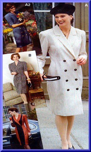 Sewing Step-By-Step Pattern 012-052-167 Double Breasted Coatdress Sz 4-22 Misses' Tailored Dress