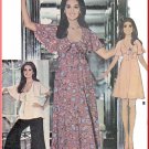 Vintage McCall's Sewing Pattern 4642 Size 12 Misses' Marlo's Corner 70s Dress Empire Waist Wide Pant