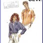 Vintage Kwik Sew Sewing Pattern 1446 Size 6-12 Misses' 80s Raglan Top Shirttail Hem Collar Blouse