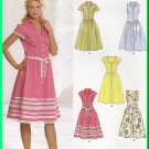 New Look Sewing Pattern 6587 Size 8-18 Misses' Retro Pretty Dress Button Front Gathered Knee Skirt