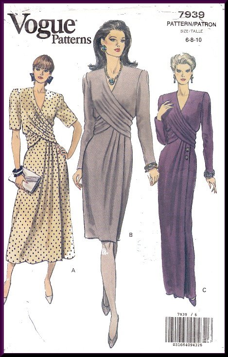 Vogue Sewing Pattern 7939 Size 6-10 Misses' Dress 3 Styles ...