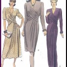 Vogue Sewing Pattern 7939 Size 6-10 Misses' Dress 3 Styles Sophisticated Pleated Crossover Bodice