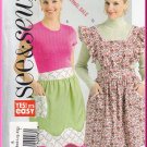 Butterick Sewing Pattern 4838 Size S-XL Misses' Retro Kitchen Apron Frilly Flounce Full Half Pockets