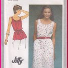 Vintage Simplicity Sewing Pattern 9556 Size 6-8 Misses' Easy Peasant Dress Top Gathered Neckline 80s